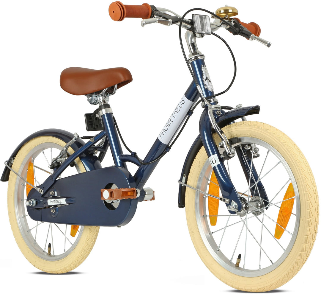 RETRO Kinderrad ab 4 - 5 Jahre in 16 Zoll | Blau – Kinderfahrrad 16 Zoll von prometheus - bikes | prometheus - bikes