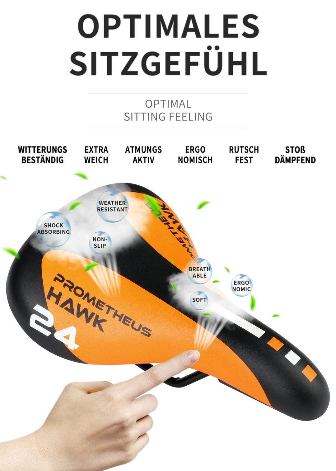 sattel jugendfahrrad Sattel für 24 Zoll Jugend Fahrrad-Sattel Unisex in Orange
