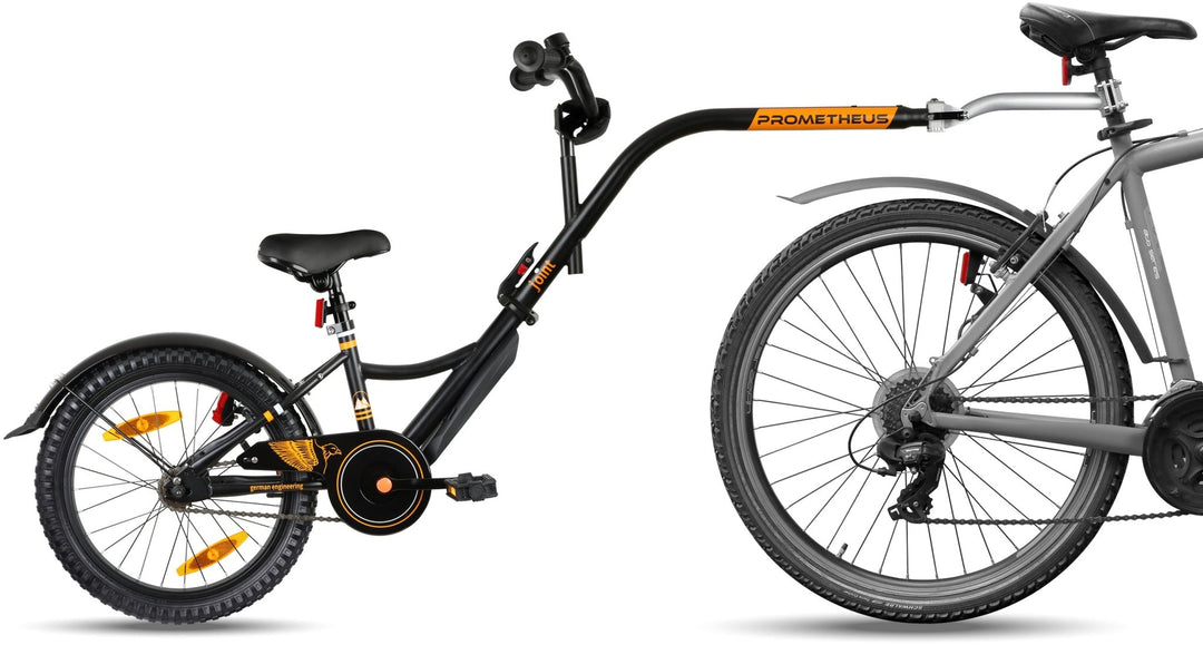 pro cycle fahrradanhänger Tandem Kinder Fahrradanhänger Schwarz Matt Orange – prometheus-bikes