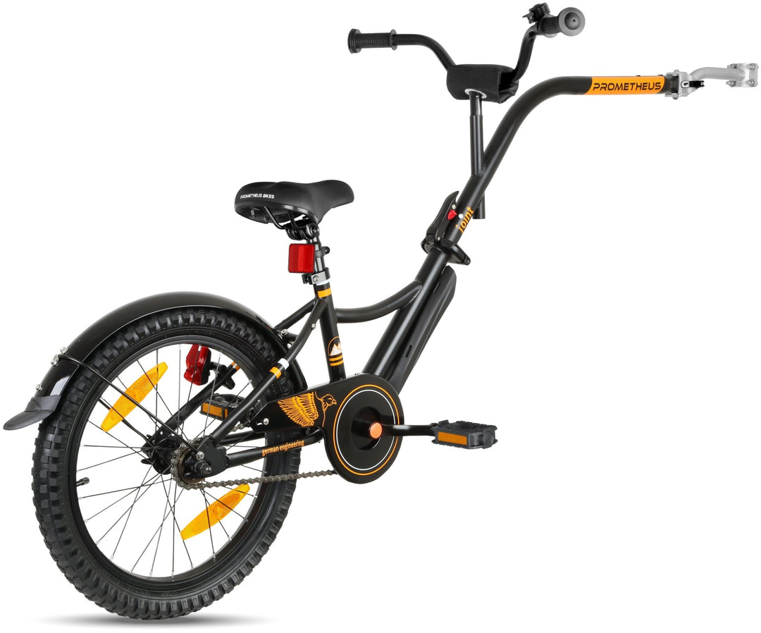 bremse fahrradanhänger Tandem Kinder Fahrradanhänger Schwarz Matt Orange – prometheus-bikes